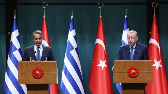 Cumhurbaşkanı Recep Tayyip Erdoğan, Yunanistan Başbakanı Kiryakos Miçotakis ile ortak basın toplantısında konuştu / Foto: AA