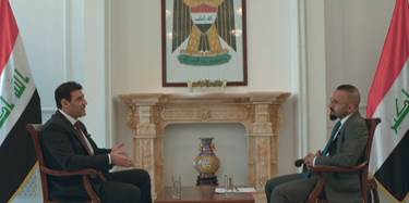 Iraqi Ambassador to China Shoresh Khalid (left) in an interview with Rudaw's Mahdi Faraj (right) in the Iraqi Embassy in Beijing on May 21, 2024. Photo: Rudaw
