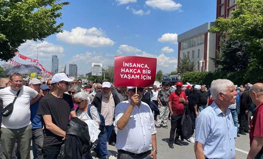 Emekiler Ankara'da miting düzenledi. Foto: Şevket Herki / Rûdaw 