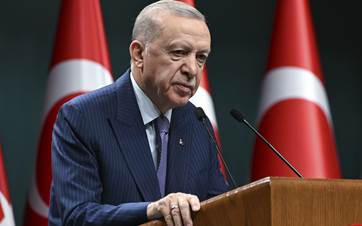 Turkish President Recep Tayyip Erdogan speaking to reporters on June 4, 2024. Photo: Turkish presidency 