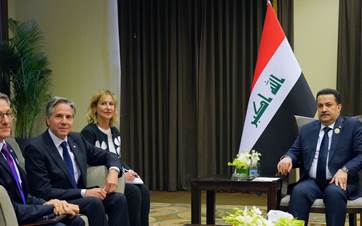 US Secretary of State Antony Blinken (2d left) meets with Iraqi Prime Minister Mohamed Shia' al-Sudani (right) in Jordan on June 11, 2024. Photo: PM Sudani's office