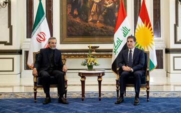 Kurdistan Region President Nechirvan Barzani (right) received Iran’s acting foreign minister Ali Bagheri Kani (left) in Erbil on June 14, 2024. Photo: Office of President Barzani