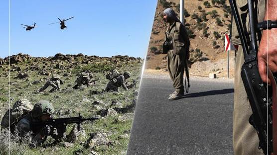 Gerîlayên PKKyê û leşkerên Tirkiyeyê / Wêne: Arşîv 