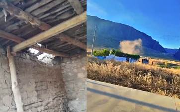 Pictures showing the damage caused to a house in Duhok province's Deraluk after a mortar shell landed 50 meters away on June 29, 2024. Photo: Submitted 