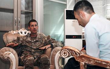 Major General Joel B. Vowell, the commanding general of the US-led global coalition fighting the Islamic State (ISIS) speaking to Rudaw during an interview on June 29, 2024.