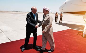 Başkan Mesud Barzani'yi havaalanında Irak Dışişleri Bakanı Fuat Hüseyin karşıladı / Rûdaw