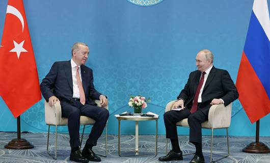 Erdoğan, Şanghay İşbirliği Örgütü 24'ücü Devlet Başkanları Zirvesi'ndeki temasları kapsamında, Rusya Devlet Başkanı Vladimir Putin ile bir araya geldi. / AA