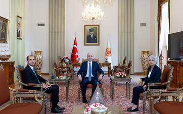 Serokê Parlamentoya Tirkiyeyê bi Hevserokên DBPyê re civiya/Wêne: AA