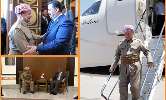 Iraqi officials, politicians warmly welcome Barzani in Baghdad