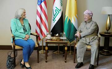 الرئيس بارزاني والسفيرة الأميركية لدى العراق في بغداد 
