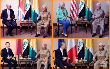 Barzani meets with head of several foreign missions in Baghdad on July 3, 2024. Photos: Barzani's office 