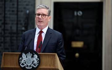 Keir Starmer address after his general election victory, outside 10 Downing Street in London on July 5, 2024. Photo: AFP.