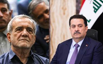 Iranian President-elect Masoud Pezeshkian (left) and Iraqi Prime Minister Mohammed Shia' al-Sudani. Photo: AFP/PM Sudani's office