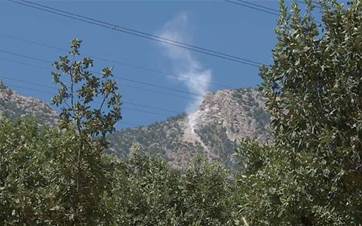 Bombardment of a mountain in Duhok province on July 3, 2023. Photo: Rudaw