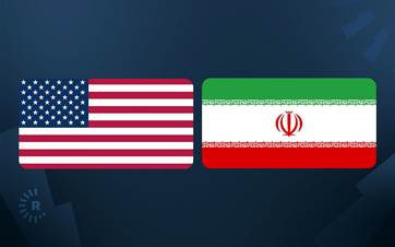 From left: US and Iranian flags. Graphic: Rudaw 