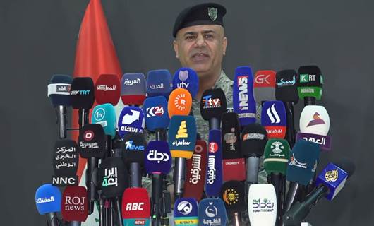Iraqi interior ministry spokesperson Miqdad Miri speaking in a press conference on July 14, 2024. Photo: Rudaw