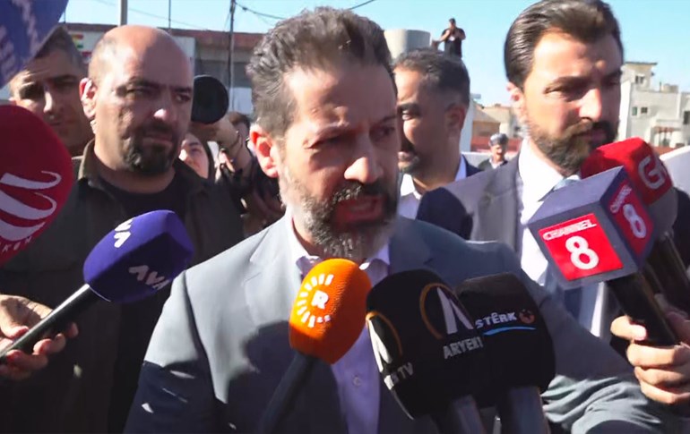 Qubad Talabani, deputy prime minister of Kurdistan Regional Government (KRG), speaking to journalists in Sulaimani on October 20, 2024. Photo: Rudaw